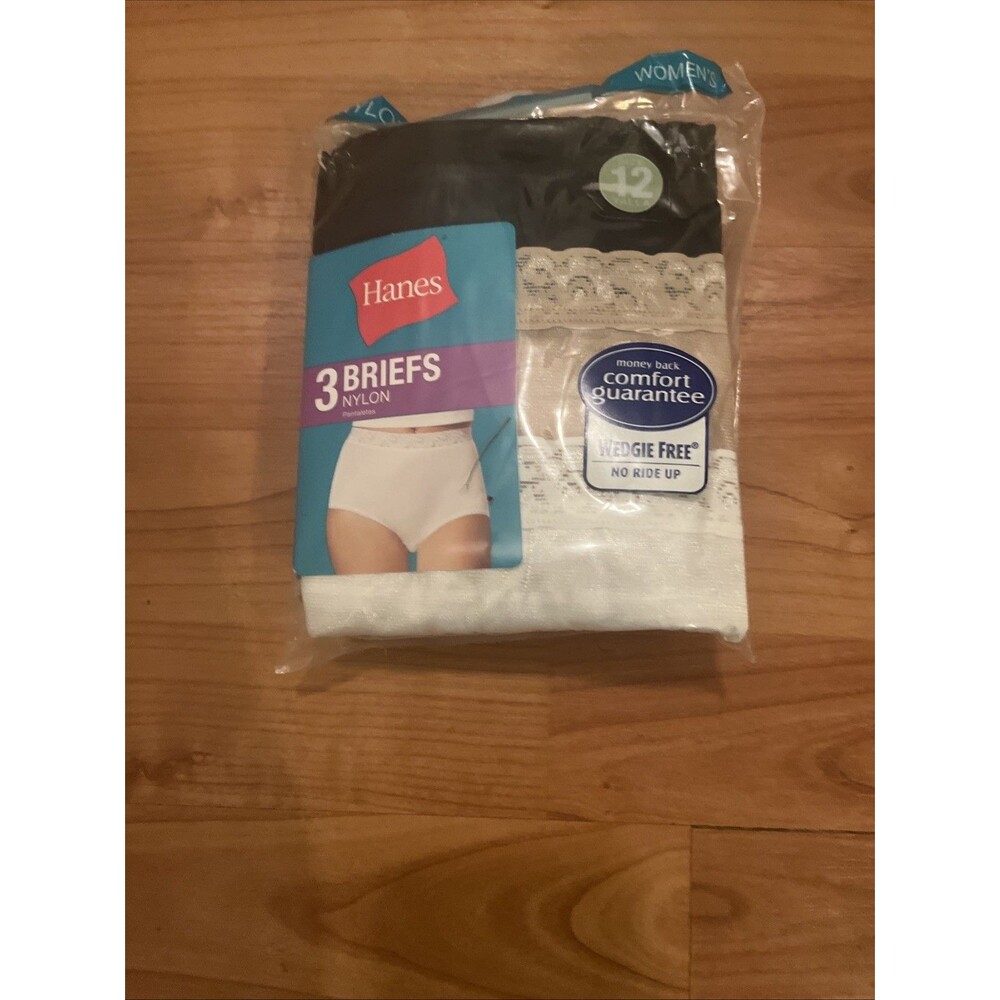 Hanes 3-Pair Women's Nylon Briefs Underwear Panties Wedge Free Size 12 - Picture 6 of 12